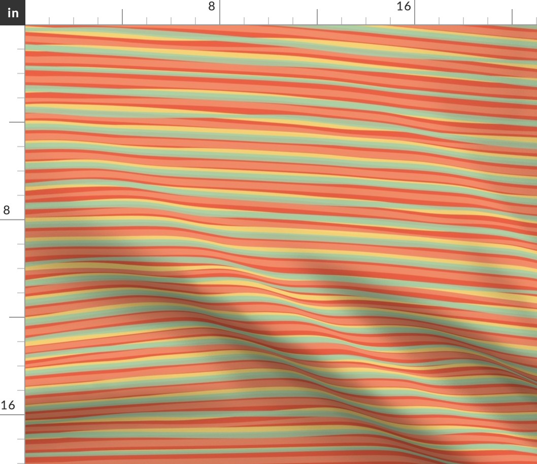 Tropical Colour Watercolor Effect Horizontal Thin Stripes