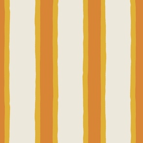 (L) Deck Chair Ticking - hand drawn vertical stripe - mustard yellow