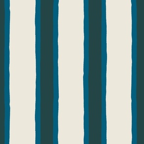 (L) Deck Chair Ticking - hand drawn vertical stripe - dark blue