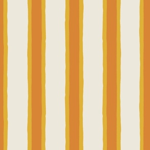 (M) Deck Chair Ticking - hand drawn vertical stripe - mustard yellow