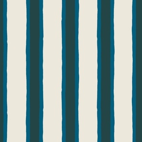 (M) Deck Chair Ticking - hand drawn vertical stripe - dark blue
