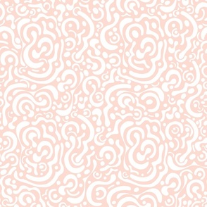 Organic squiggle Lines in antique white on misty rose