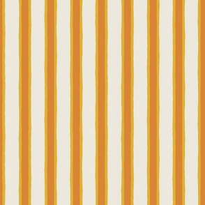 (S) Deck Chair Ticking - hand drawn vertical stripe - mustard yellow