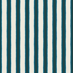 (S) Deck Chair Ticking - hand drawn vertical stripe - dark blue