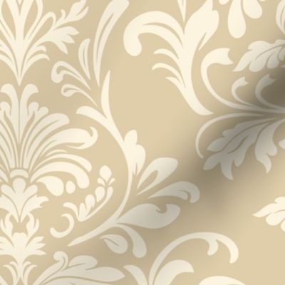 Art Nouveau Damask - Beige and Cream