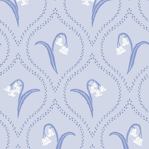 (L) Bluebell ogee wallpaper - powder blue (Large)