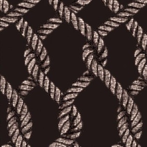 Rope Net with herringbone background. Nautical Sailing design_COFFEE