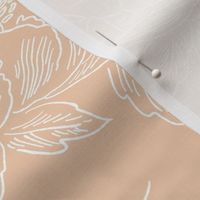 Peony Line Art on Beige