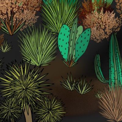 Desert Cactus Botanic Garden (Desert Night large scale) 
