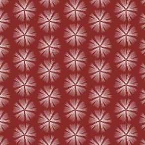 Small Pine Needle Pinwheel Stripes in Crimson Red
