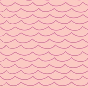 Scalloped Stripe - Mauve on Pink