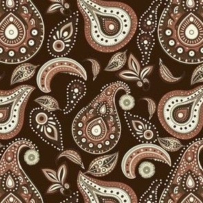 Beige Brown Paisley 