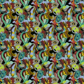 Three Bunnies - Mid-Size Abstract Pattern