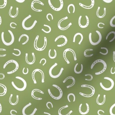 Horseshoes white on olive, green - small scale