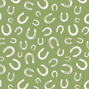 Horseshoes white on olive, green - small scale