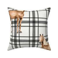 Horses on Rustic Farmhouse Plaid 24 inch