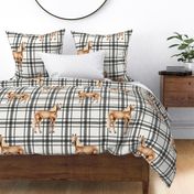 Horses on Rustic Farmhouse Plaid 24 inch