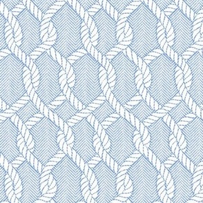 Rope Net with herringbone background. Nautical Sailing design_BLUE_med