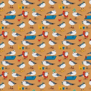 Beach Gulls - Mid-Size Pattern 
