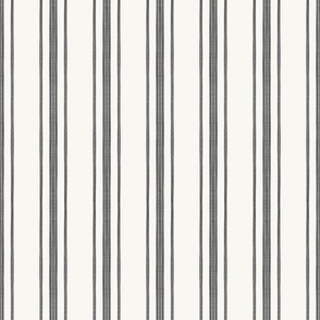 Simple Farmhouse Stripe with Dark Gray and Cream 12 inch