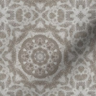 Concrete Floral Faux Tiled Textured Wallpaper
