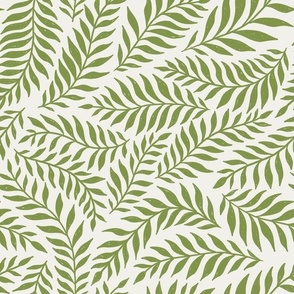 Elaine: Minimalist Hand-drawn Leaf Vine - peridot green