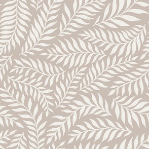 Elaine: Minimalist Hand-drawn Leaf Vine - gray morn tan