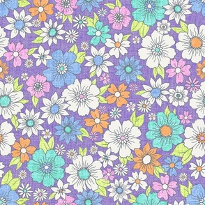 Betty Retro Floral purple pastels 2