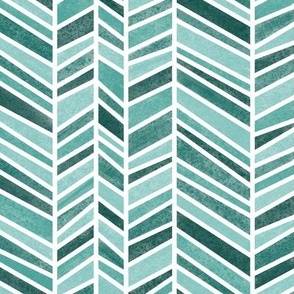 uneven herringbone, watercolor, chevron, geometric, teal, aqua, turquoise, lagoon, monochromatic, tonal