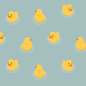 Rubber Ducks - muted blue - LAD24