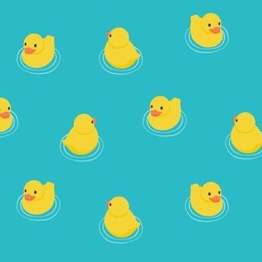 Rubber Ducks - teal - LAD24