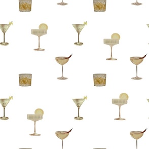 Cocktails - white background