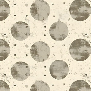 Brown & Beige Distressed Polka Dots - large 