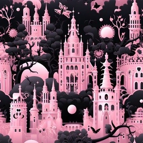 Pink & Black Castles - medium