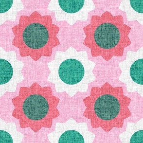 Marsha Retro flower pink green