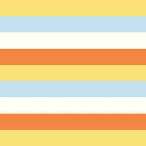 Large Horizontal Candy Corn Stripes in Orange, Yellow, and Blue for Halloween