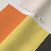 Large Horizontal Candy Corn Stripes in Orange, Yellow, and Dark Gray for Halloween