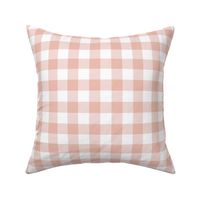 1 inch Peach / Apricot Gingham Check