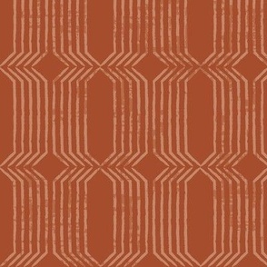 Tropical Graphic Pattern inspired by the Banyan Tree in Lahaina in Warm Bark Brown