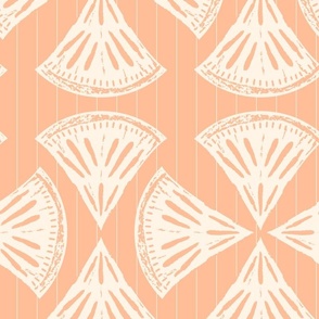 Coastal Abstract Shell in Peach Fuzz Large
