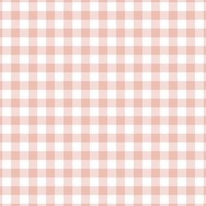 1/4 inch Peach / Apricot Gingham Check