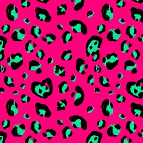 Wild 90s hottest hot pink and slime green leopard 