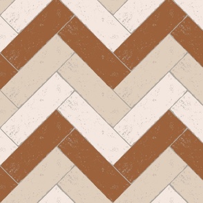  Timeless Herringbone Harmony: Classic Tile Pattern, terracotta and beige