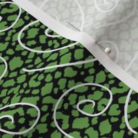 White Swirls On Green Texture 