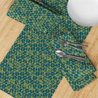 Tropical Graphic Dot inspired by coffee beans in Lahaina in Cool Teal and Kiwi