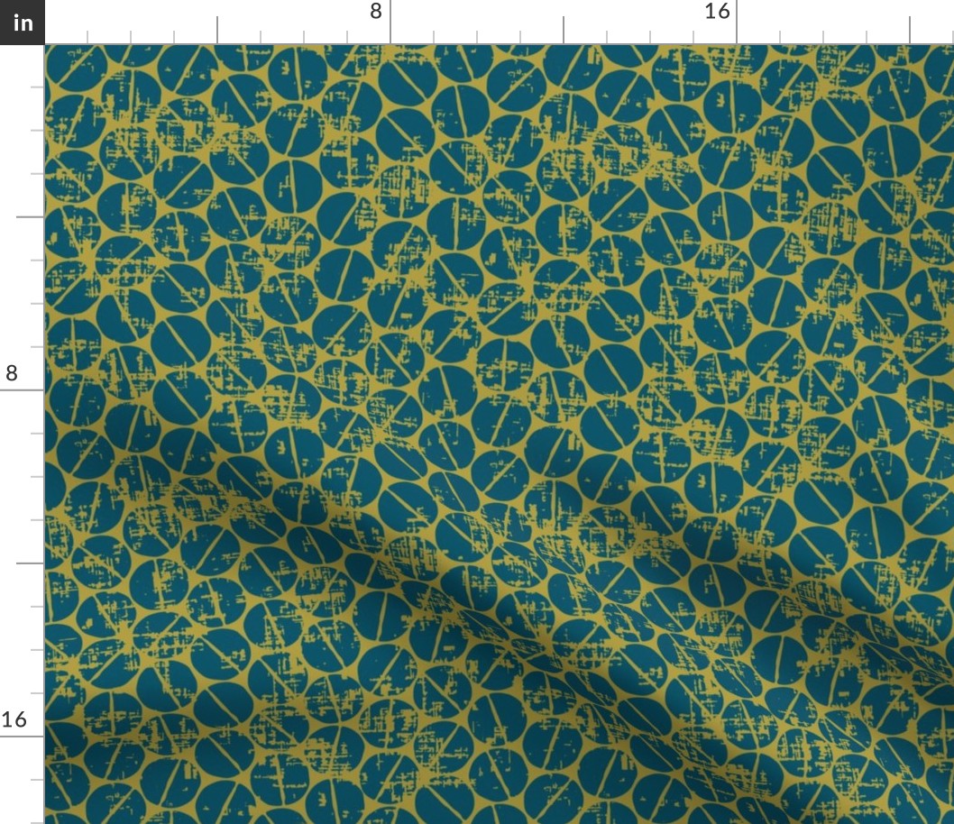 Tropical Graphic Dot inspired by coffee beans in Lahaina in Cool Teal and Kiwi