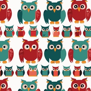 A Parliament of Owls on White