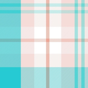 L / Turquoise and Peach Plaid