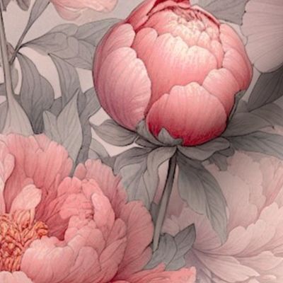 Rose Colored Peony Blossom Garden Large