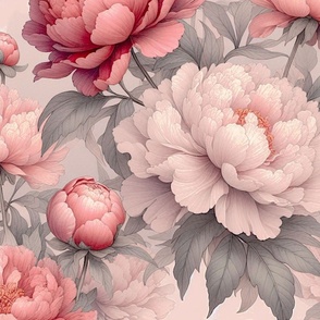 Rose Colored Peony Blossom Garden Large